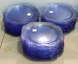 Thirty Blue Depression Glass Plates 