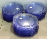 Thirty Blue Depression Glass Plates