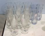 Eleven Tea Swirl Glass Glasses & Five Water Glasses 