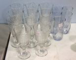 Eleven Tea Swirl Glass Glasses & Five Water Glasses