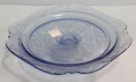 Blue Depression Glass Cake Stand