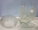 Two Frosted Shades, Ceiling Glass Shade & Tulip Glass Shade