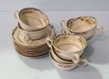 Set of Eight Hand Painted Japan Cups/Saucers