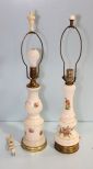 Pair of Bristol Glass Lamps