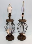 Pair of Metal Lamps 