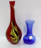 Two Contemporary Glass Vases 