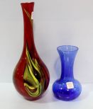 Two Contemporary Glass Vases