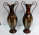 Pair of Decorative Metal Vases 