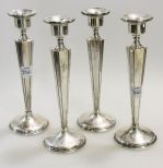 Set of Four Sterling Silver Weighted Candlesticks 