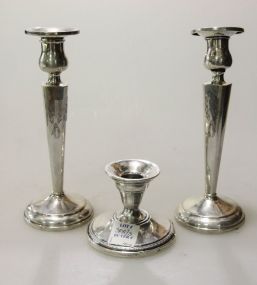 Three Sterling Candlesticks 