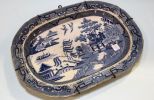 Large Antique Blue Willow Platter