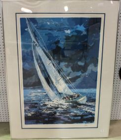 Limited Edition Serigraph of Sailboat by Wayland Moore