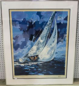 Limited Edition Serigraph of Sailboat by Wayland Moore