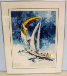 Limited Edition Serigraph of Sailboat by Wayland Moore