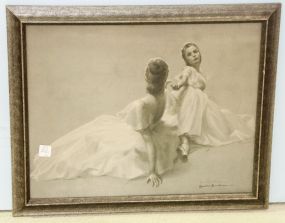Print of Dancers signed August Munchhausen