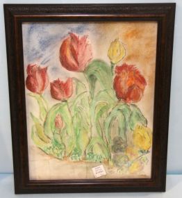 Color Charcoal of Tulips 