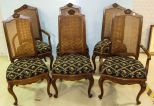 Set of Six French Walnut Dining Chairs 