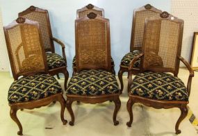 Set of Six French Walnut Dining Chairs 