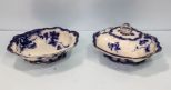 Two Flow Blue Tureens 