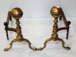 Pair of Brass Andirons 