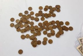 One Hundred S Mint Mark Wheat Pennies 