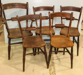 Set of Five Plank Seat Chairs