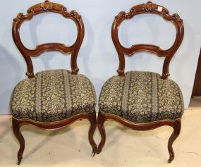 Pair of Walnut Victorian Side Chairs 
