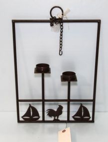 Iron Hanging Two Candle Holder