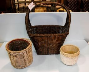 Large Basket & Several Flower Pot Baskets