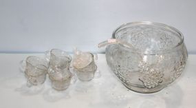 Punch Bowl, Ladle & Eight Cups