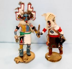 Two Wood Carved and Painted Indians 