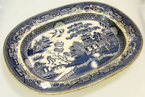 Large H&A Stattfordshire Blue Willow Platter
