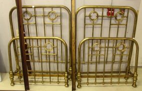 Pair Single Brass Beds