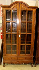 Double Door Beveled Glass Display Cabinet