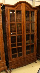 Double Door Beveled Glass Display Cabinet