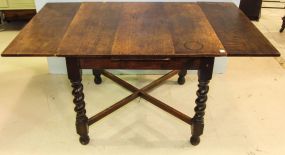 English Oak Barley Twist Draw Table