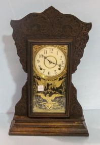 William A. Gilbert Oak Mantel Clock