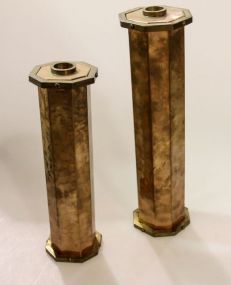Two Brass/Copper Candlesticks