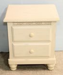 White Two Drawer Nightstand