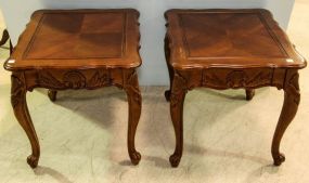Pair of Mahogany French Leg on Drawer End Tables
