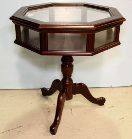 Mahogany Lift Top Hexagon Showcase Table