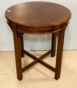 Round Mahogany Chinese Chippendale Lamp Table