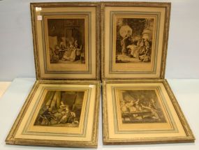 Group of Four Vintage French Scene Prints
