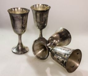 Set of Four Sterling Goblets