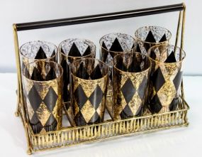 Set of Eight Glasses in Stand