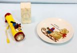 Mickey Mouse Plastic Lighter, Christmas Plate & Bridesmaid Figurine