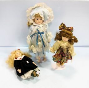 Group of Three Porcelain Dolls 
