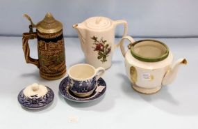 German Steins, Coffee Pot, Teapot & Cup/Saucer