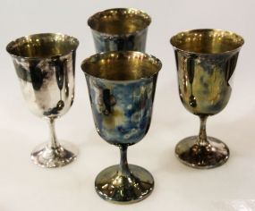 Four Silverplate Goblets 