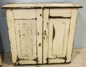 Primitive White Two Door Cabinet 